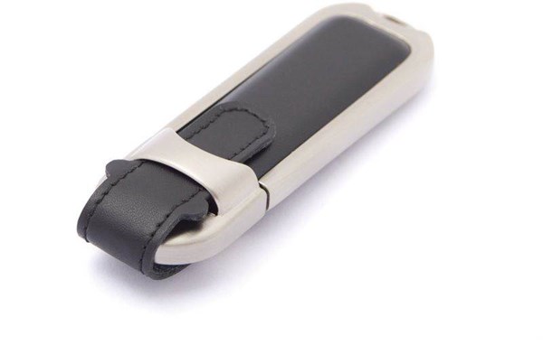 Obrázky: Datashield černé USB, kovově - kožené pouzdro 2GB, Obrázek 4