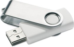 Obrázky: Twister Techmate bílo-stříbrný USB disk 2GB