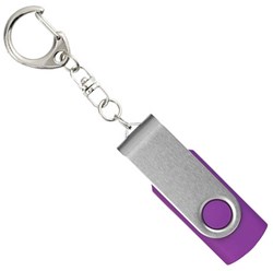 Obrázky: Twister stříb.-fialový USB flash disk,přívěsek,2GB