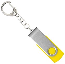 Obrázky: Twister stříbr.-žlutý USB flash disk,přívěsek,2GB
