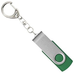 Obrázky: Twister stříbr.-zelený USB flash disk,přívěsek,2GB