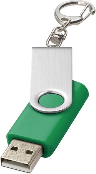 Obrázky: Twister stříbr.-zelený USB flash disk,přívěsek,2GB, Obrázek 2