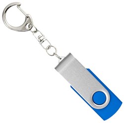 Obrázky: Twister stříbr.-modrý USB flash disk,přívěsek,2GB
