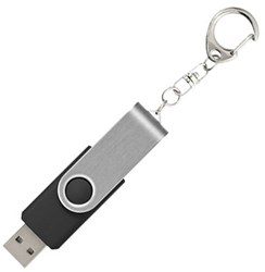 Obrázky: Twister stříbr.-černý USB flash disk,přívěsek,2GB