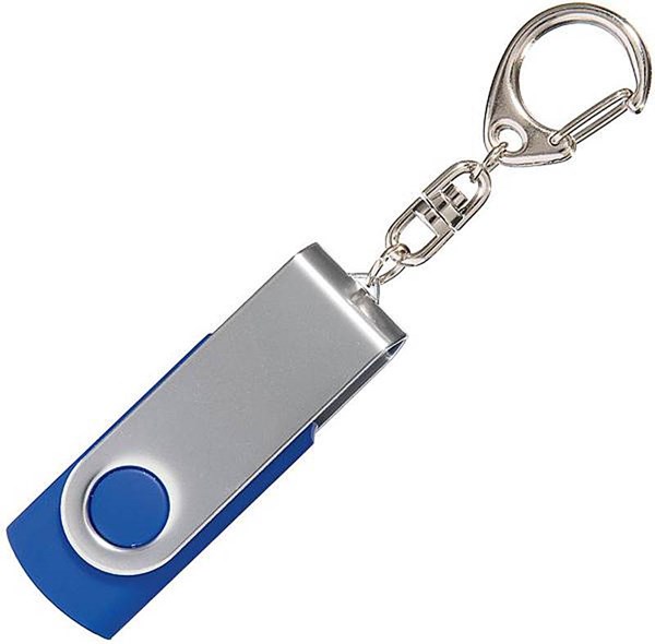 Obrázky: Twister stříbr.-modrý USB flash disk,přívěsek,2GB, Obrázek 3