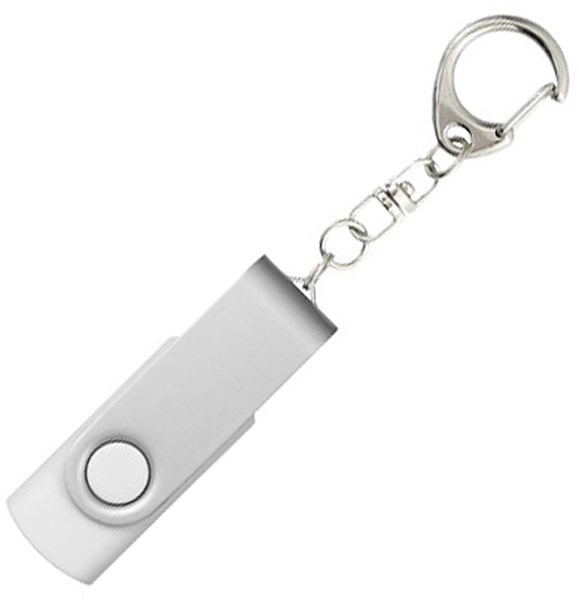 Obrázky: Twister stříbr.-bílý USB flash disk,přívěsek,2GB, Obrázek 2