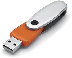 Obrázky: Rotating oranžový rotační USB flash disk 2GB