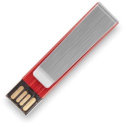 Obrázky: Červený hliníkový flash disk 2GB s klipem
