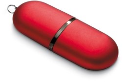 Obrázky: Infocap červený oválný USB flash disk s očkem, 2GB