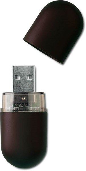 Obrázky: Infocap černý oválný USB flash disk s očkem,  2GB, Obrázek 2