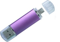 Obrázky: Hliníkový OTG flash disk 2GB s mikro USB, fialový