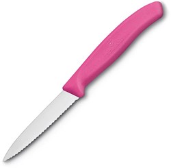 Obrázky: Růžový nůž na zeleninu VICTORINOX,vlnkové ostří 8cm