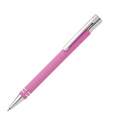 Obrázky: Růžové kovové kuličkové pero v tubusu
