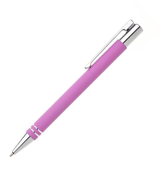 Obrázky: Růžové kovové kuličkové pero v tubusu, Obrázek 2