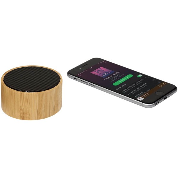 Obrázky: Bambusový Bluetooth reproduktor, černý, Obrázek 3