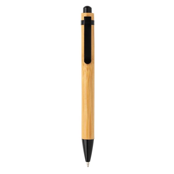 Obrázky: Bambusové pero s kovovým klipem, černá, Obrázek 2