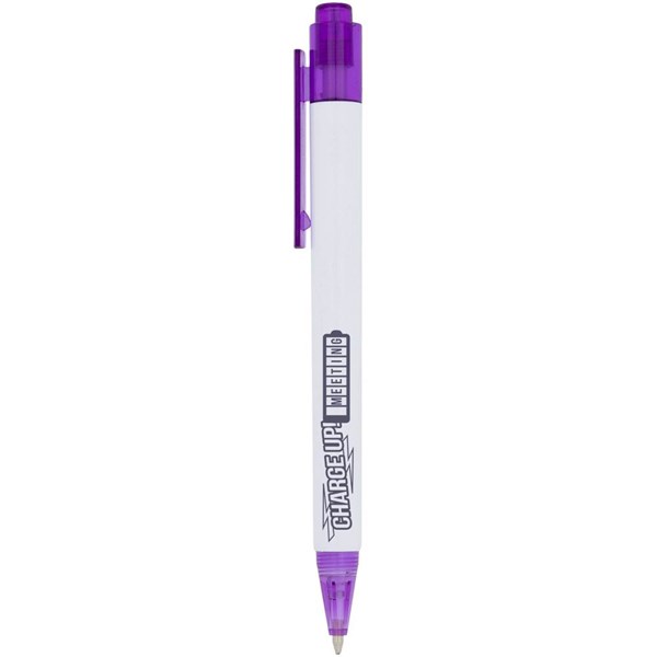 Obrázky: Bílé kuličkové pero s fialovým klipem a špičkou, Obrázek 9