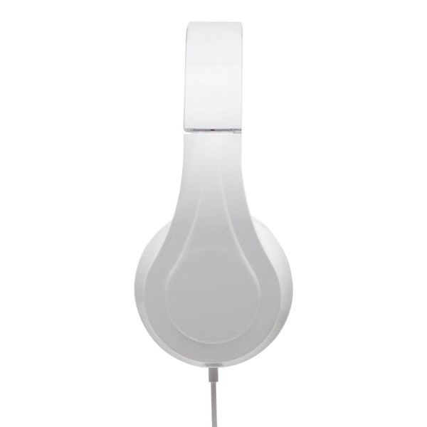 Obrázky: Bílá skládací sluchátka s jedním drátem
