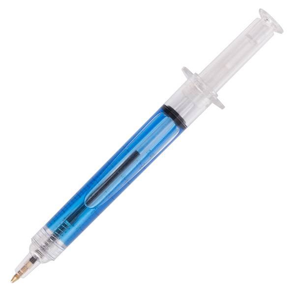 Obrázky: Kuličkové pero ve tvaru injekční stříkačky, modré, Obrázek 2