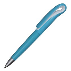 Obrázky: Sv.modré plastové kuličkové pero s unikátním klipem