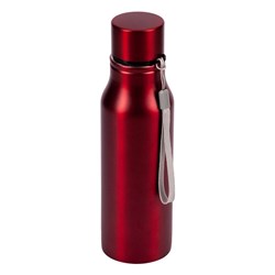 Obrázky: Nerez. sportovní lahev s poutkem 700 ml, červená