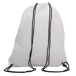 Obrázky: Jednoduchý polyesterový stahovací batoh bílý