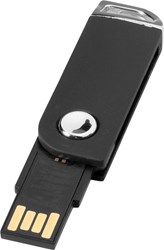 Obrázky: Černý otočný USB flash disk s úchytem na klíče, 2GB
