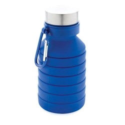 Obrázky: Nepropustná modrá silikonová skládací láhev 550ml