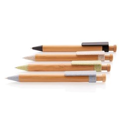 Obrázky: Bambusové pero s černým klipem z pšeničné slámy