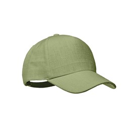 Obrázky: Zelená pětidílná čepice z konopí s kov. sponou