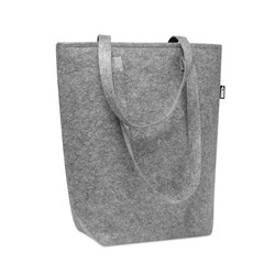 Obrázky: Plstěná taška z RPET, složené dno, světle šedá