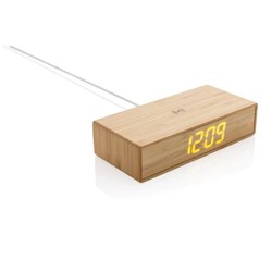 Obrázky: Bambusové hodiny s bezdrátovou nabíječkou 5W