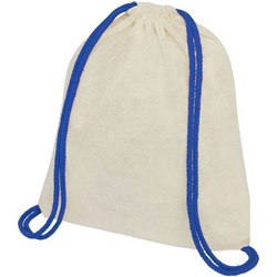 Obrázky: Přírodní batoh s modrými šňůrkami, bavlna 100g