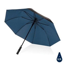 Obrázky: Dvoubarevný modro/černý deštník rPET automatický
