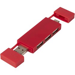 Obrázky: Duální rozbočovač USB 2.0 červená