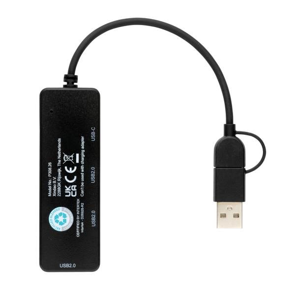 Obrázky: Černý USB rozbočovač z RCS recyklovaného plastu, Obrázek 3