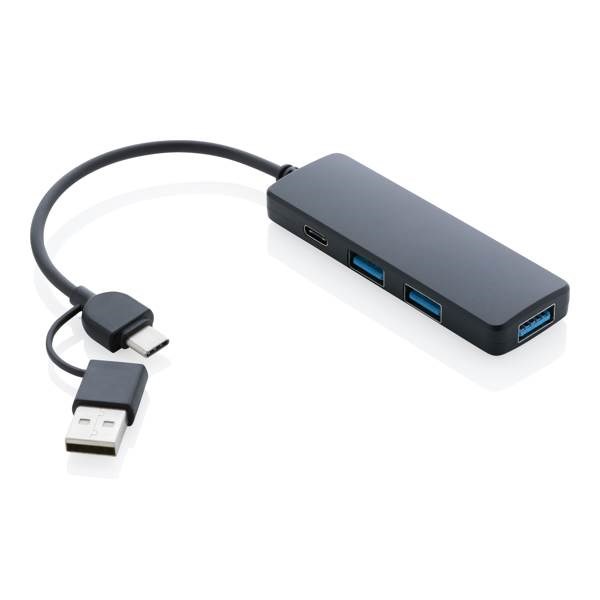 Obrázky: Černý USB rozbočovač z RCS recyklovaného plastu, Obrázek 5