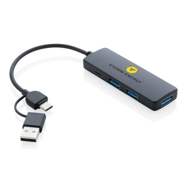 Obrázky: Černý USB rozbočovač z RCS recyklovaného plastu, Obrázek 6