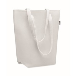 Obrázky: Bílá nákupní plstěná taška RPET s dlouhými uchy