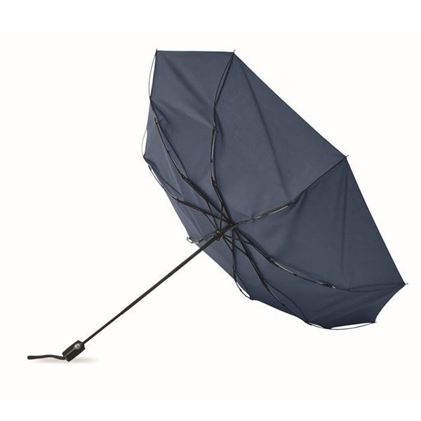 Obrázky: Modrý větruodolný, automatický skládací deštník, Obrázek 4