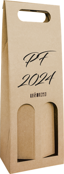 Obrázky: Krabice PF 2024 na 2 láhve vína, přírodní, laser