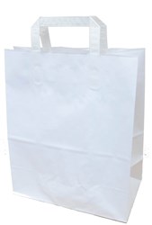 Obrázky: Papírová taška 26x14x32 cm, ploché drž., bílá-kraft