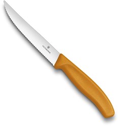 Obrázky: Oranžový steakový nůž VICTORINOX 12cm, vlnkové ostří