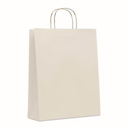 Obrázky: Papírová taška (recyklo) bílá 32x12x40cm, kroucená držadla