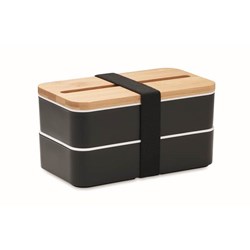 Obrázky: Dvojitá krabička na oběd z recykl.černého PP plastu