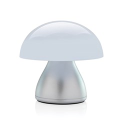 Obrázky: Stříbrná USB stolní lampa Luming z recykl. plastu