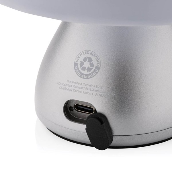 Obrázky: Stříbrná USB stolní lampa Luming z recykl. plastu, Obrázek 3