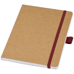 Obrázky: Zápisník z recyklovaného papíru, červené doplňky