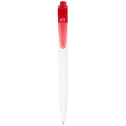 Obrázky: Červeno-bílé kul.pero z plastu recykl. z oceánu