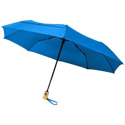 Obrázky: Automatický skládací deštník, rec. PET, modrý